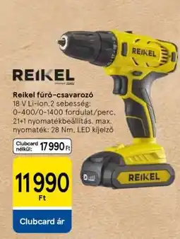 Tesco Reikel fúró-csavarozó ajánlat