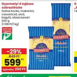 Spar Gyermelyi 4 tojásos száraztészta ajánlat