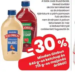 Spar Minden Globus ketchup és majonéz ajánlat