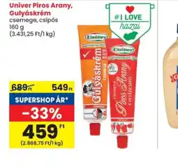 Spar Univer Piros Arany, Gulyáskrém ajánlat