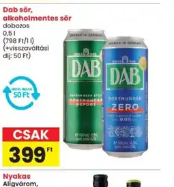 Spar Dab sör, alkoholmentes sör ajánlat