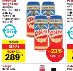 Spar Kőbányai világos sör ajánlat