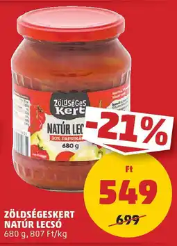 PENNY Zöldségeskert Natur lecsó ajánlat
