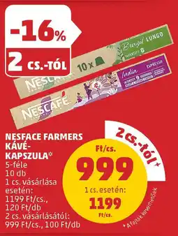 PENNY Nesface Farmers kávékapszula ajánlat