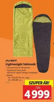 Lidl Lightweight hálózsák ajánlat