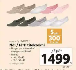 Lidl Női / férfi titokzokni ajánlat