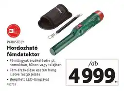 Lidl PARKSIDE Hordozható fémdetektor ajánlat
