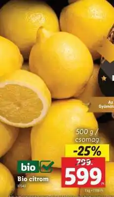 Lidl Bio citrom ajánlat