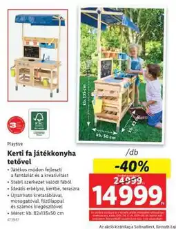 Lidl Playtive Kerti fa játékkonyha tetővel ajánlat