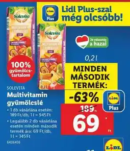 Lidl Solevita Multivitamin gyümölcslé ajánlat