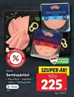 Lidl PIKOK Sertéspárizsi ajánlat