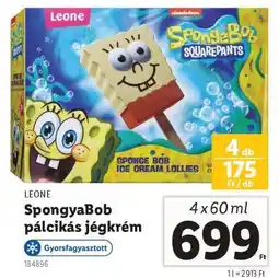 Lidl SpongyaBob pálcikás jégkrém ajánlat