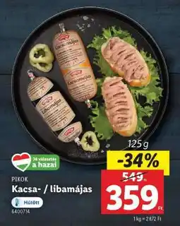 Lidl PIKOK Kacsa / libamájas ajánlat