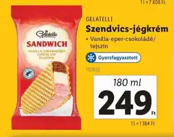 Lidl GELATELLI Szendvics-jégkrém ajánlat