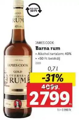 Lidl James Cook Barna Rum ajánlat