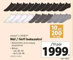 Lidl Női / férfi bokazokni ajánlat
