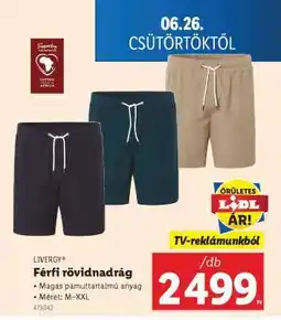 Lidl LIVERGY Férfi rövidnadrág ajánlat