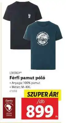 Lidl LIVERGY Férfi pamut póló ajánlat