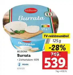 Lidl MILBONA Burrata ajánlat