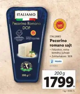 Lidl ITALIAMO Pecorino Romano sajt ajánlat