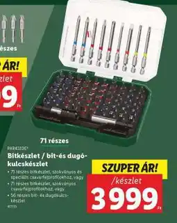 Lidl PARKSIDE Bitkészlet / bit-és dugókulcskészlet ajánlat