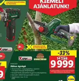 Lidl PARKSIDE Akkus ágvágó ajánlat