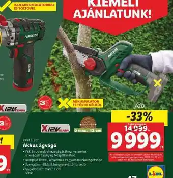 Lidl PARKSIDE Akkus ágvágó ajánlat