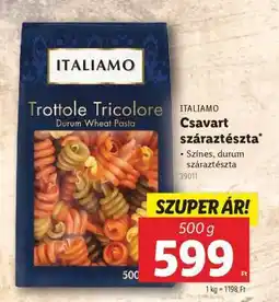 Lidl ITALIAMO Csavart száraztészta ajánlat
