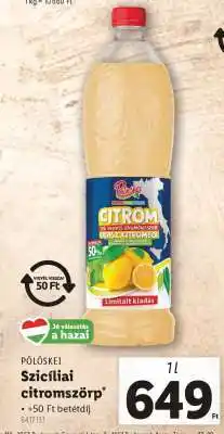 Lidl Pölöskei Szicíliai citromszörp ajánlat