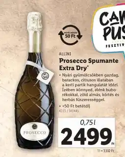 Lidl Prosecco Spumante Extra Dry ajánlat