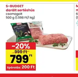 Spar S-Budget darált sertéshús ajánlat