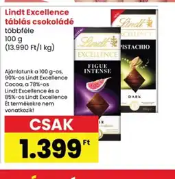 Spar Lindt Excellence táblás csokoládé ajánlat
