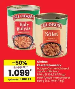 Spar Globus készételkonzerv ajánlat