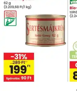 Spar Sertésmájkrem ajánlat