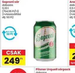 Spar Soproni sör ajánlat