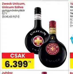 Spar Zwack Unicum, Unicum Szilva ajánlat