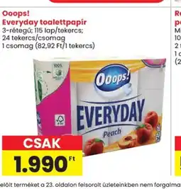 Spar Ooops! Everyday toalettpapír ajánlat