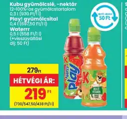 Spar Kubu gyümölcslé, -nektár ajánlat