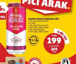 PENNY Arany Korso Dobozos Sör ajánlat