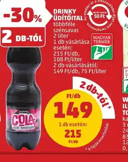 PENNY Drinky üd 149 Ft/db, 75 Ft/litertőital ajánlat