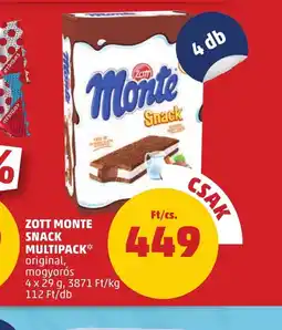 PENNY Zott Monte Snack Multipack ajánlat