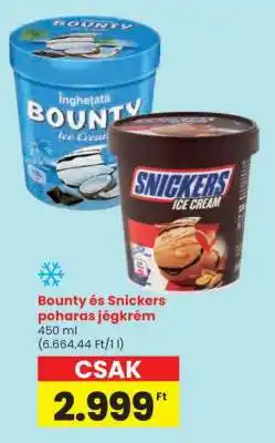 Spar Bounty és Snickers poharas jégkrém ajánlat