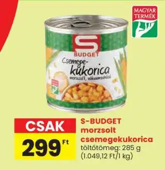 Spar S-BUDGET morzsolt csemegekukorica ajánlat