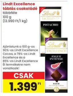 Spar Market Lindt Excellence táblás csokoládé ajánlat