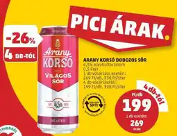 PENNY Arany Korsó Dobozos Sör ajánlat
