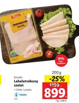 Lidl DULANO Leheletvékony szelet ajánlat