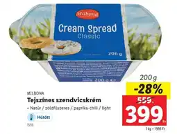 Lidl MILBONA Tejszínes szendvicskrém ajánlat