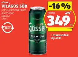 ALDI Gösser Világos sör ajánlat