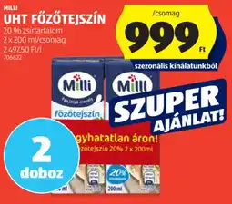 ALDI Milli UHT főzőtejszín ajánlat