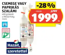 ALDI Csemege / paprikás szalámi ajánlat